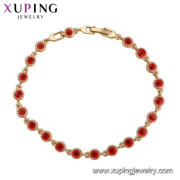 74988 Xuping site alibaba hot sales populares red evil eye cadeias de ouro pulseira para meninas